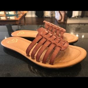 Brown woven leather sandal sz 7